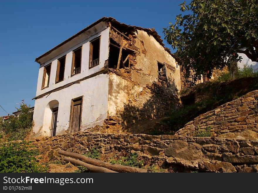 An abandoned home in the village of Sirince, Turkey