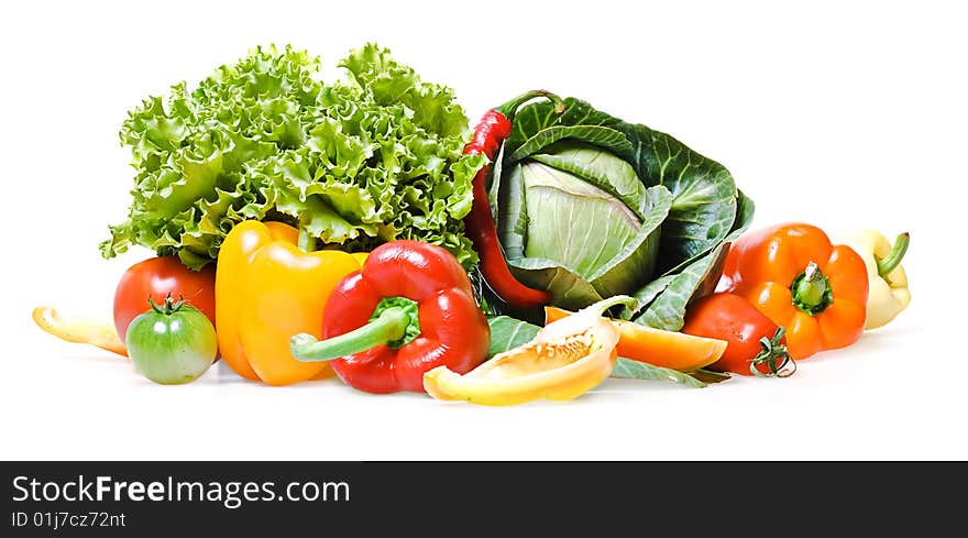 Vegetables isolated on white background