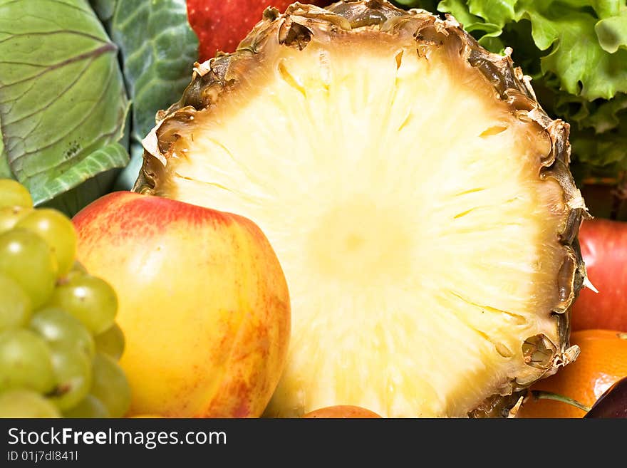 Fresh fruits close up view