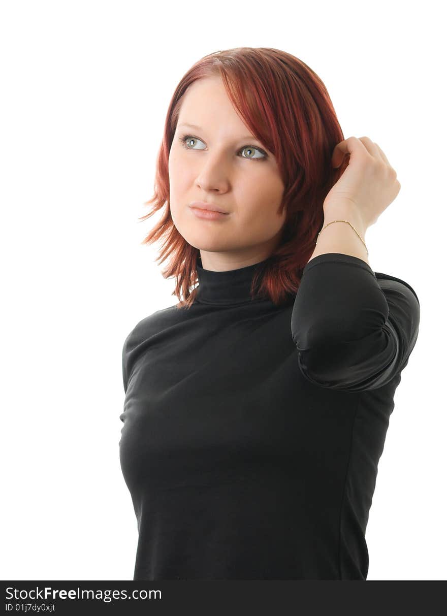 Portrait of a young girl with purple hair. Portrait of a young girl with purple hair