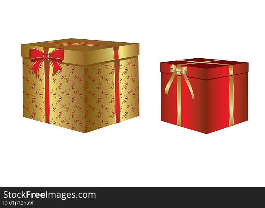 Beautiful box with a Christmas gift; background vector