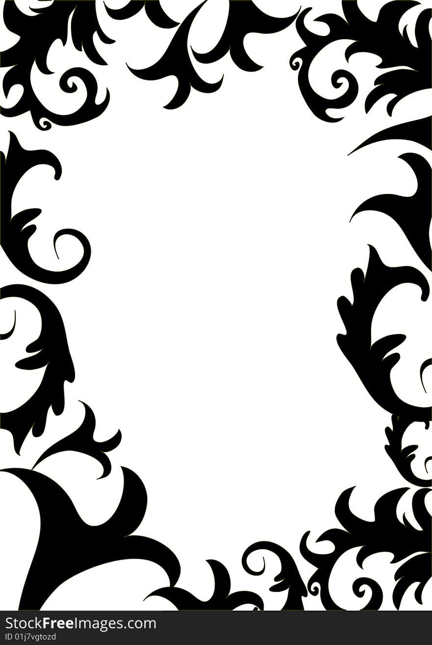 Black ornament on white background