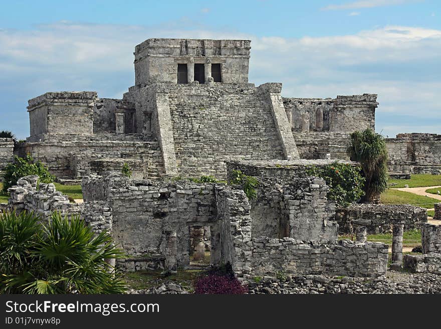 Mayan Temple at the Tulum ruins on the Yucatan Peninsula Mexico. Mayan Temple at the Tulum ruins on the Yucatan Peninsula Mexico.