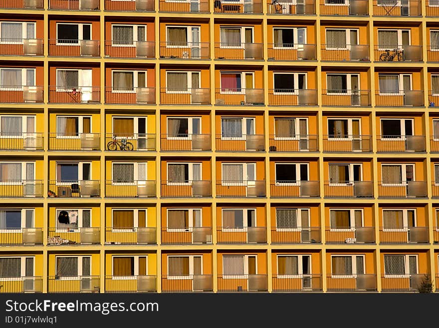 Flats with balcony in one big house. Flats with balcony in one big house.