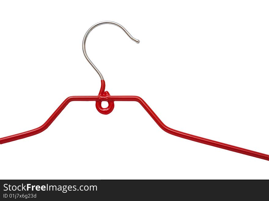 Modern red hanger on a white background