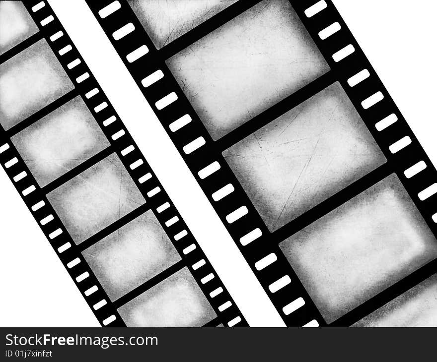 Grunge, old style filmstrip illustration in black and white. Grunge, old style filmstrip illustration in black and white.