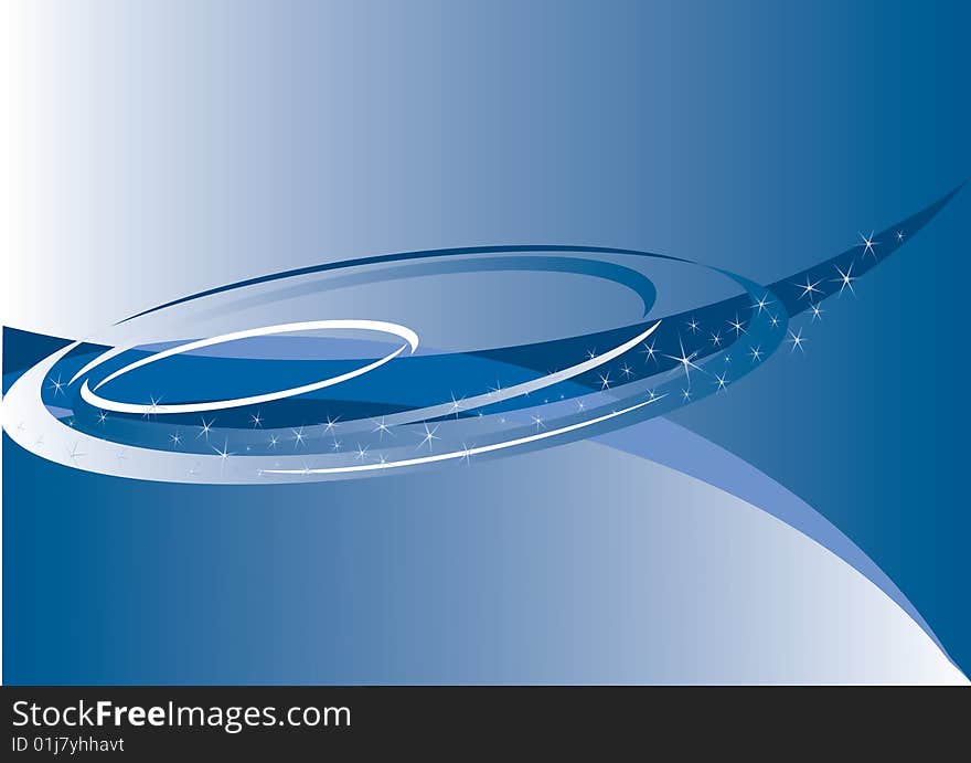 Abstract blue curves background with wave pattern, vector