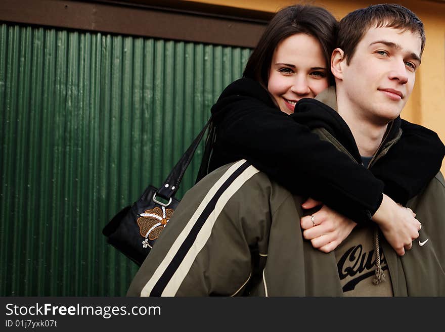 Happy young boy and girl. Happy young boy and girl