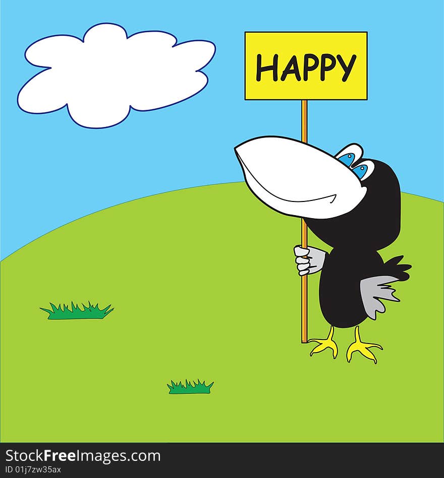 Very happy crow