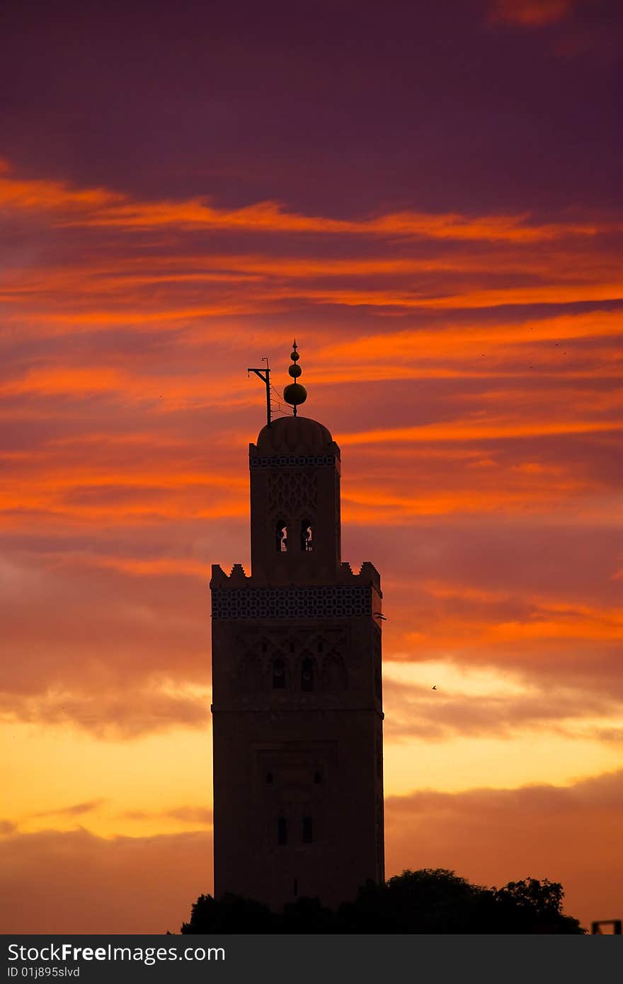 The Koutoubia mosque in Marrakesh city