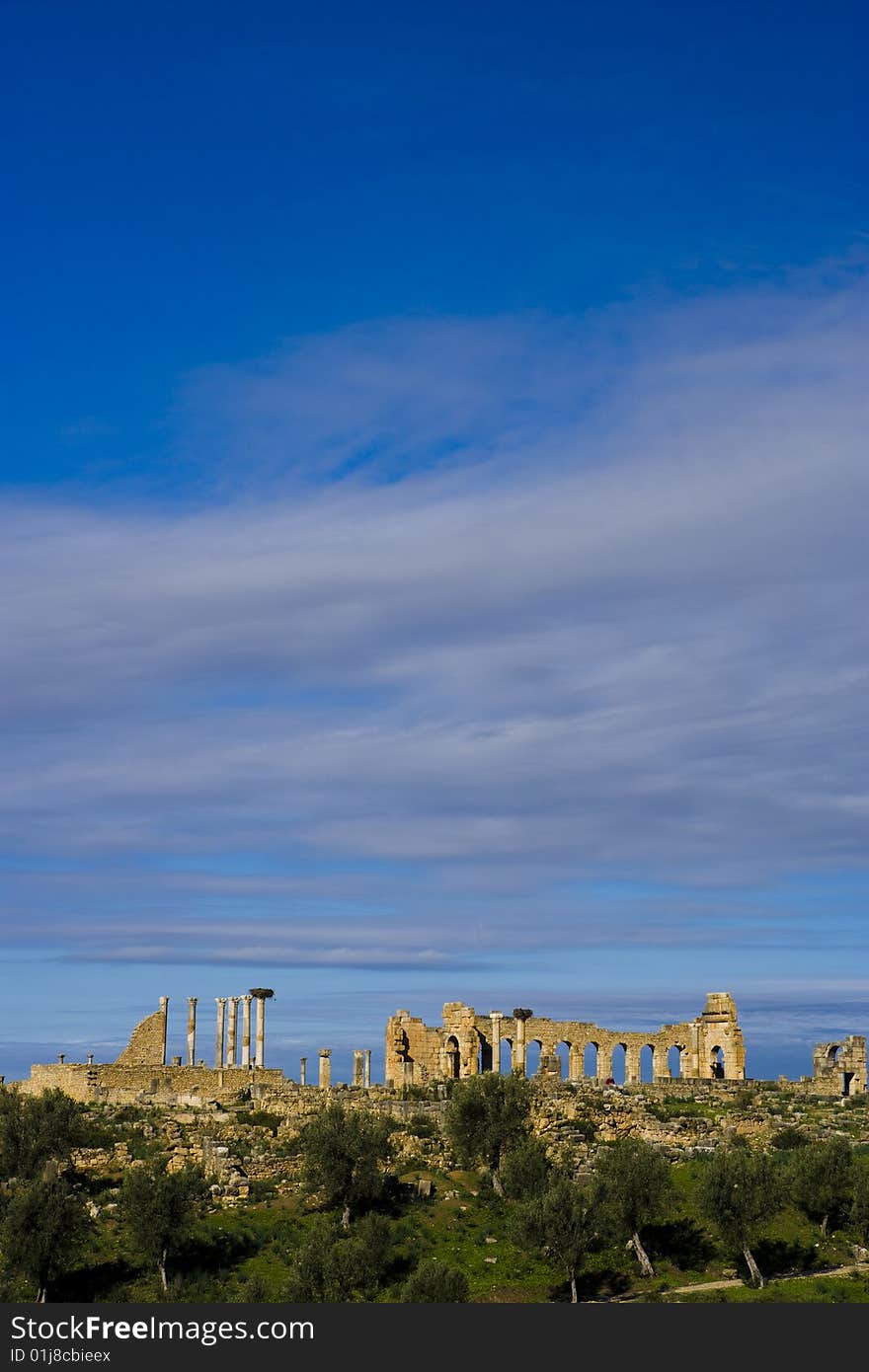 Ancient ruins in Volubilis, Morocco