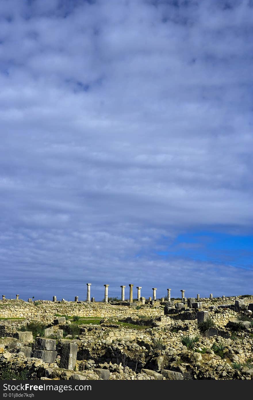 Ancient ruins in Volubilis, Morocco