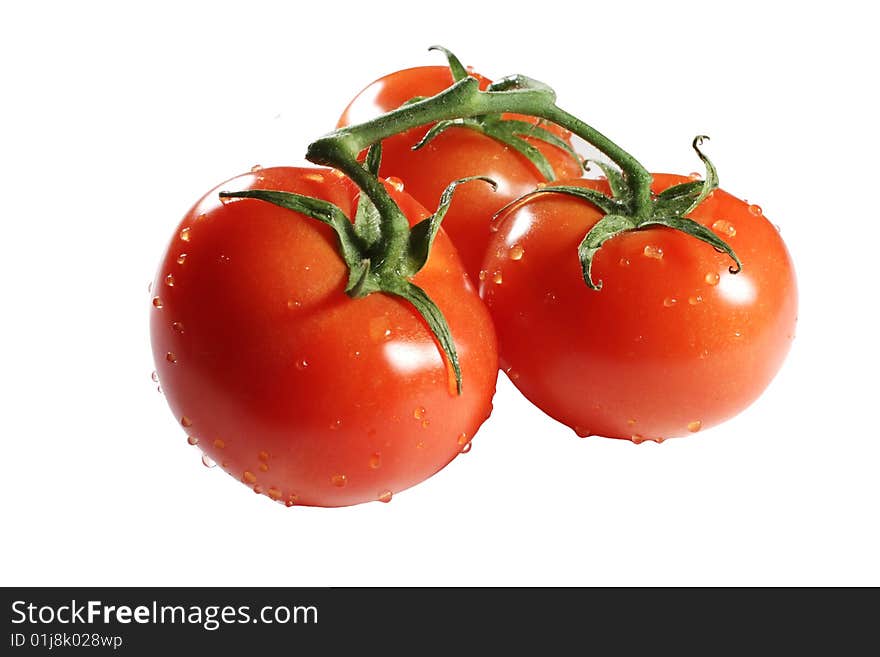 An image of three vine tomatoes. An image of three vine tomatoes