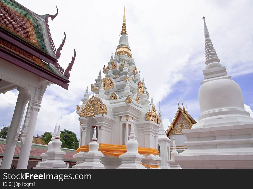 The old and famous pagoda in Suratthani province,Thailand. The old and famous pagoda in Suratthani province,Thailand