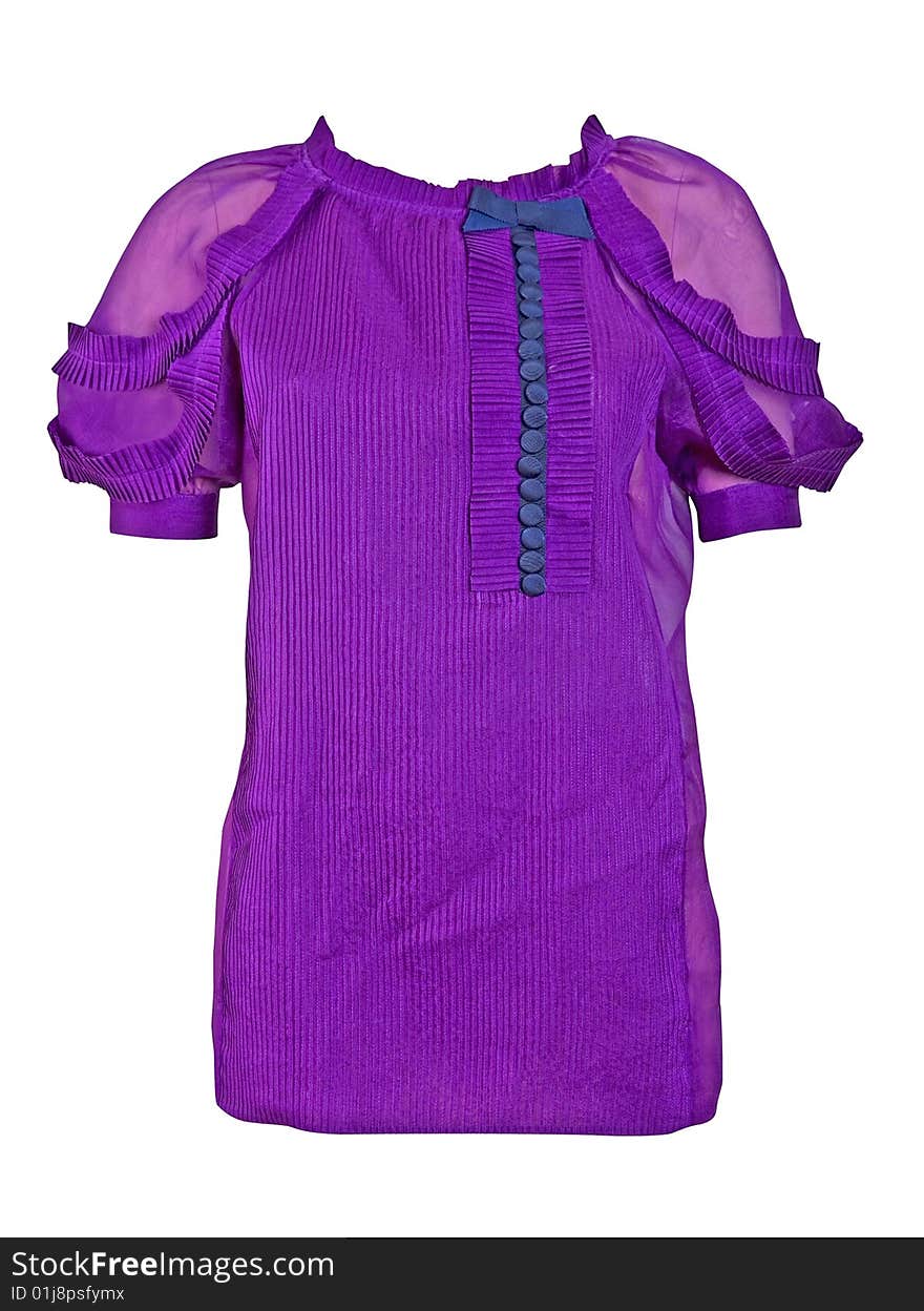 Woman fashion isolated violet dress. Woman fashion isolated violet dress