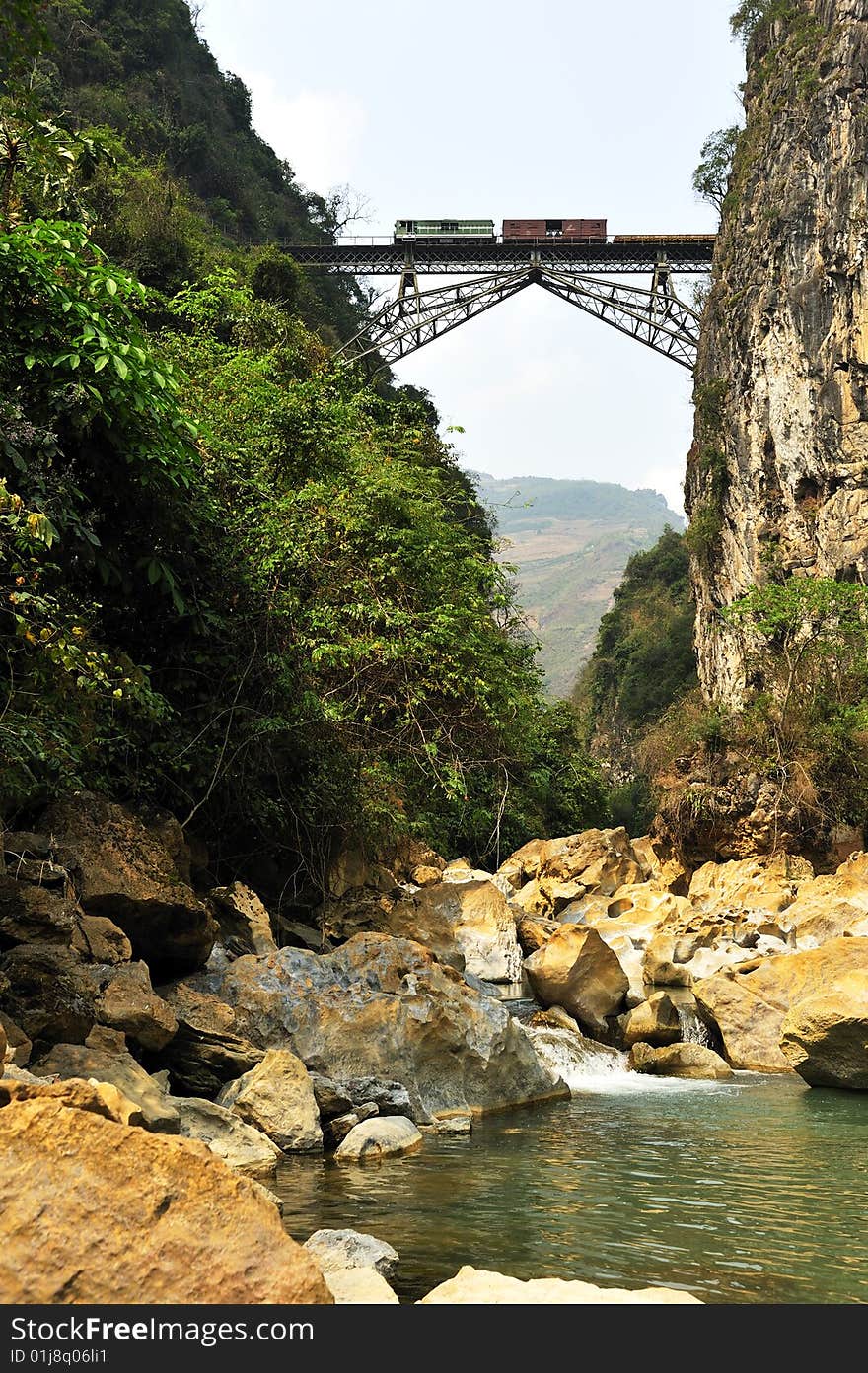 The century-old railway bridge