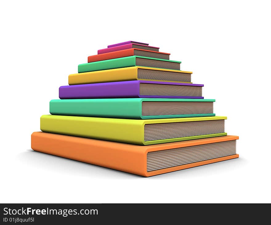 Pyramid of the dummies books. On white background. Pyramid of the dummies books. On white background.