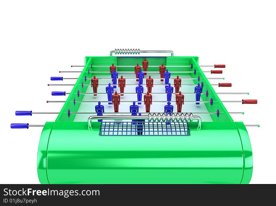 Table football. Game for two players. Isolate