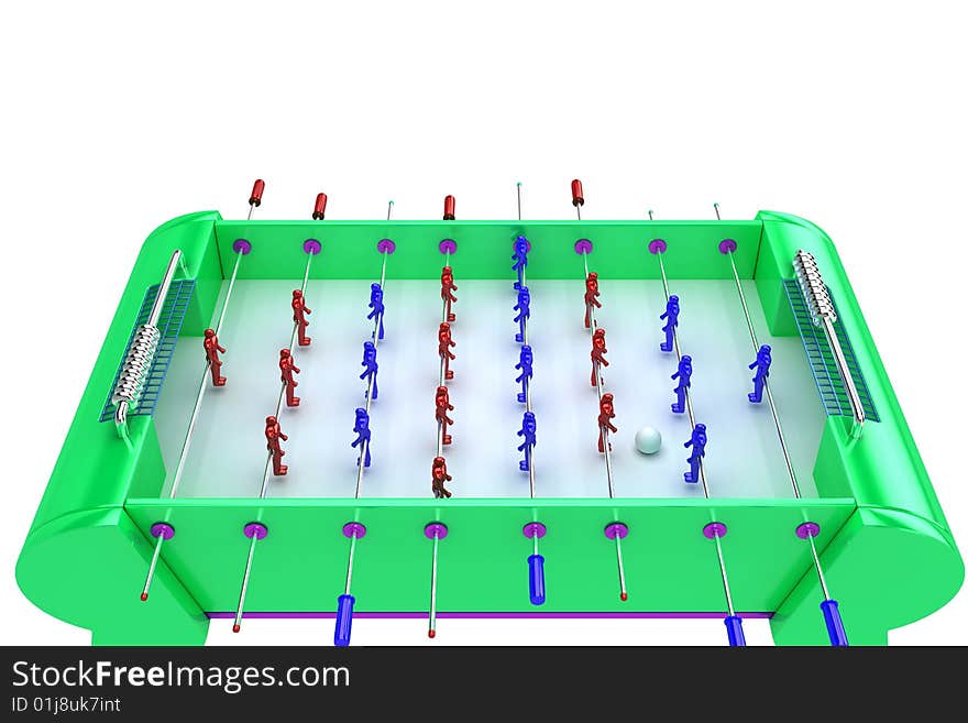 Table football. Game for two players. Isolate