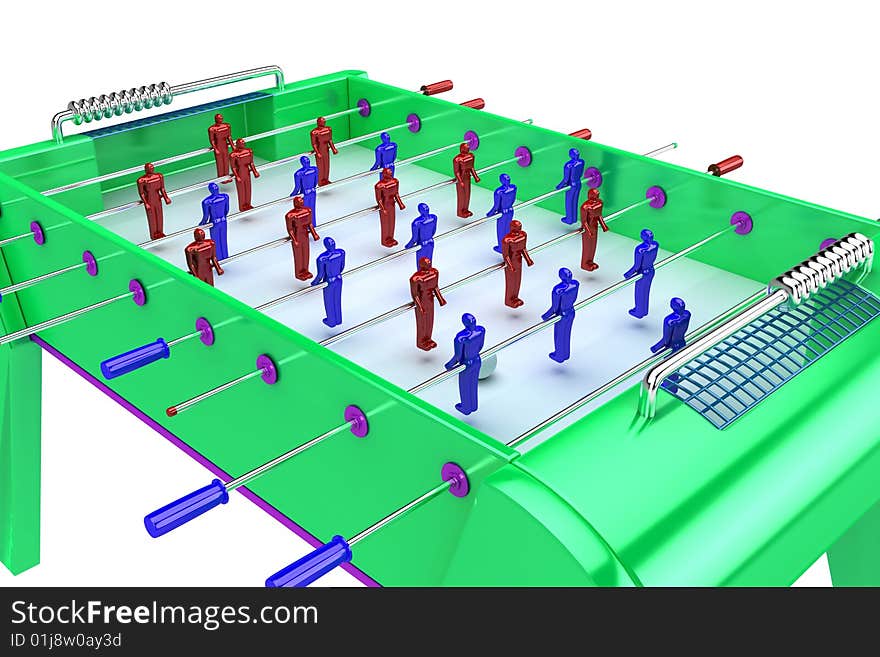 Table football. Game for two players. Isolate