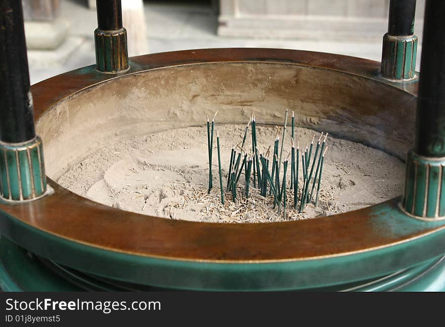 Aromatic Sticks in the Incense Burner