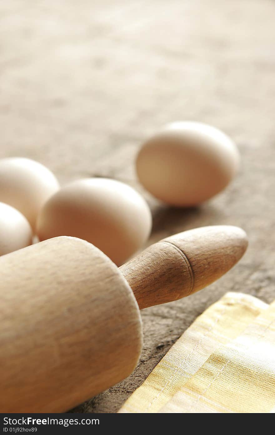 Eggs and rolling-pin