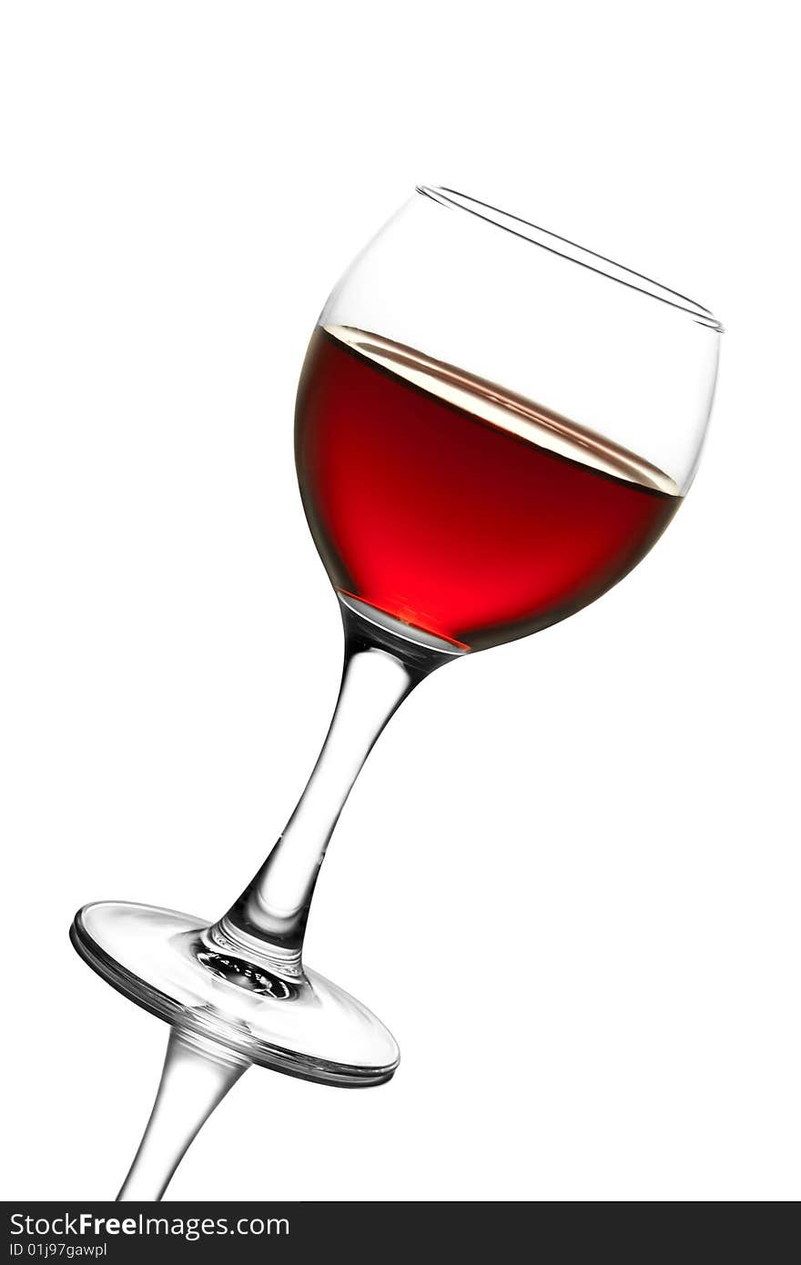 Glass of red wine isolated