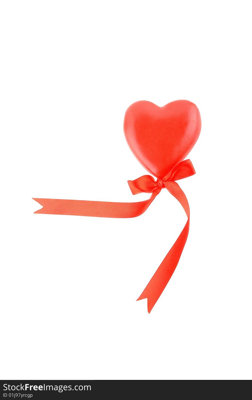 A heart with red ribbon