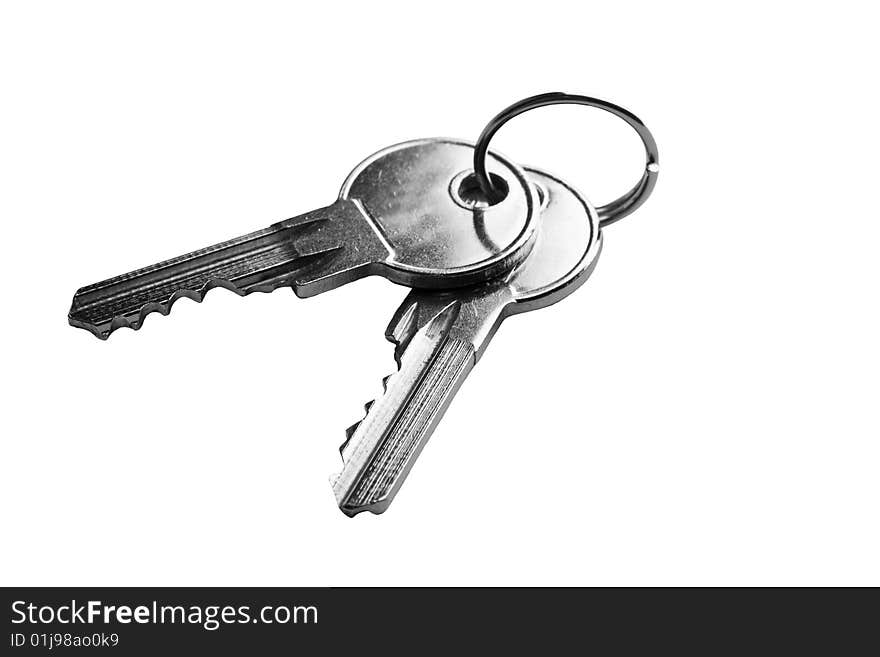 Two keys isolated over white