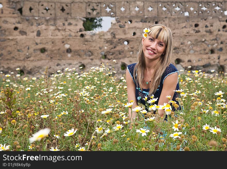 Woman and flowers