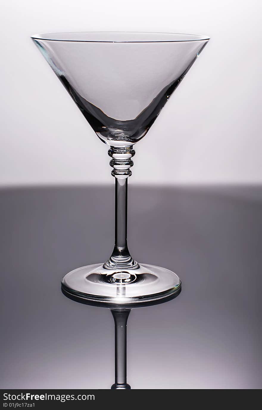 Martini glass close-up, isolated