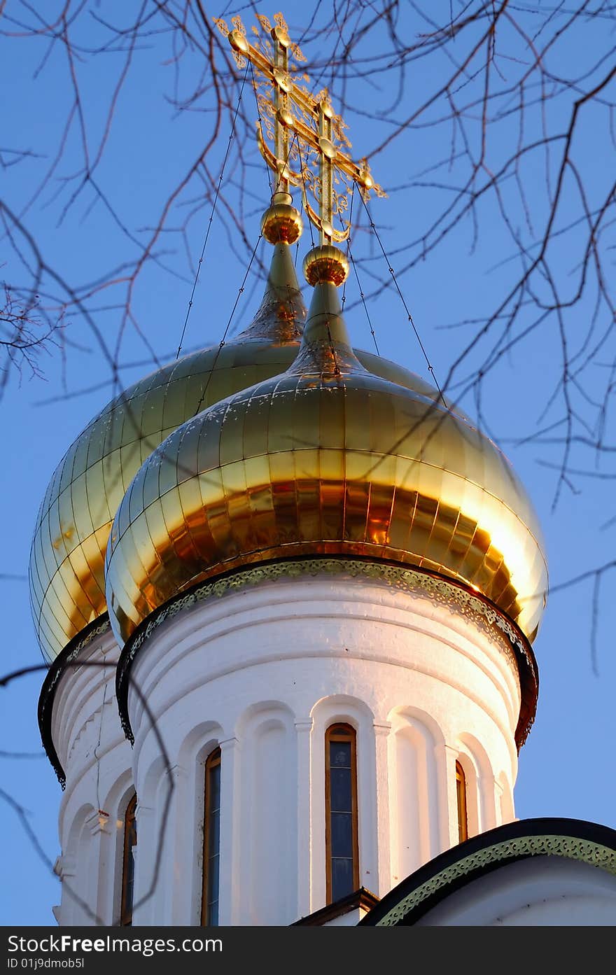 Pereslavl St Nicholas nunnery church with cross