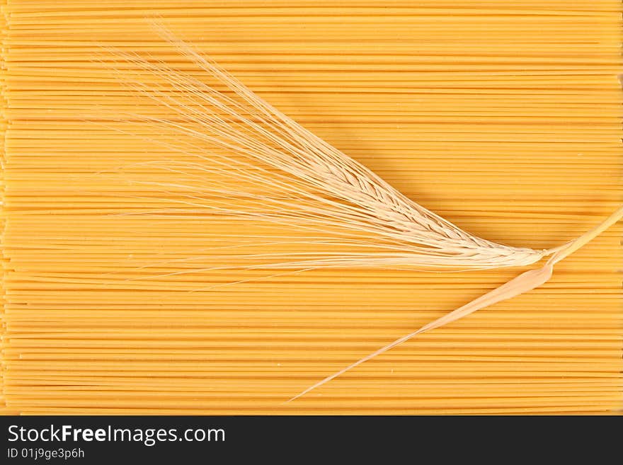 Spaghetti and wheat stem.