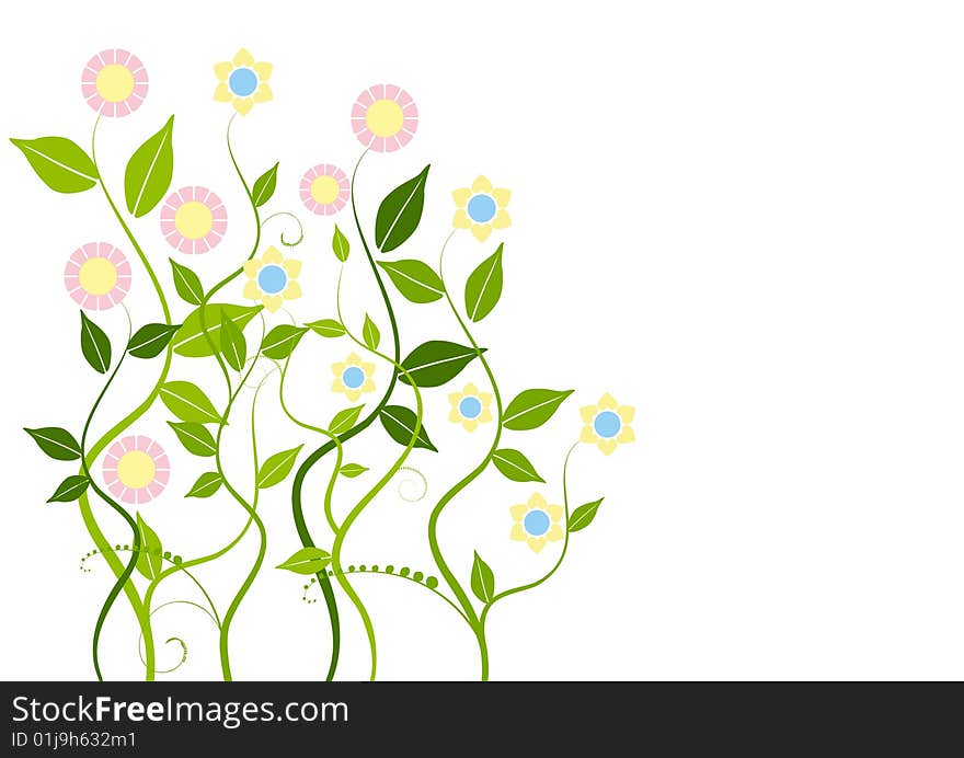 Abstract floral background 2d vector