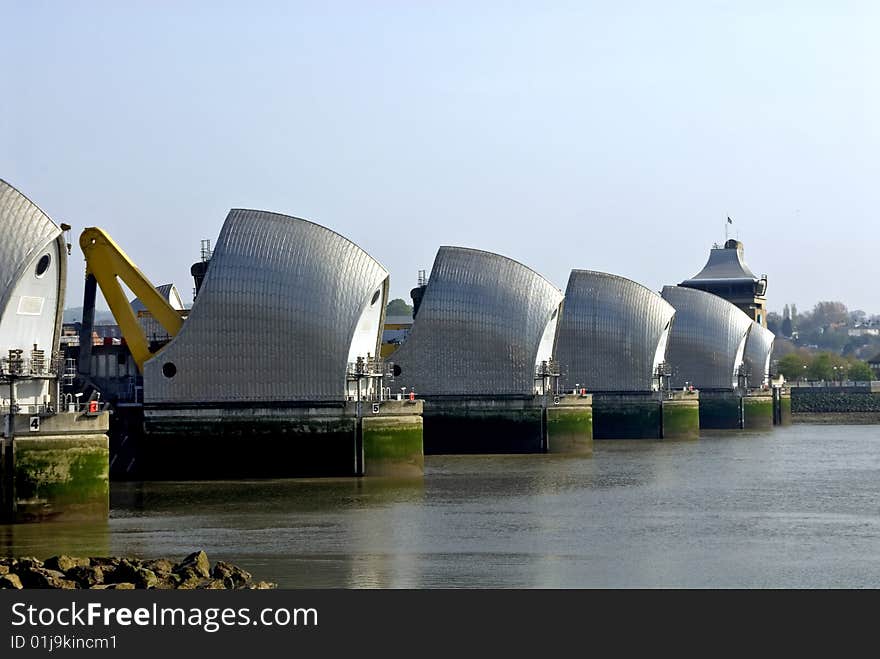 Thames Barrier, River Thames, woolwich, London UK