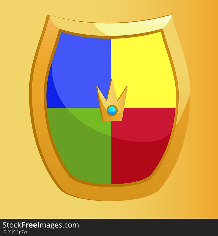 Shield, isolated on yellow, vector, eps 8 format