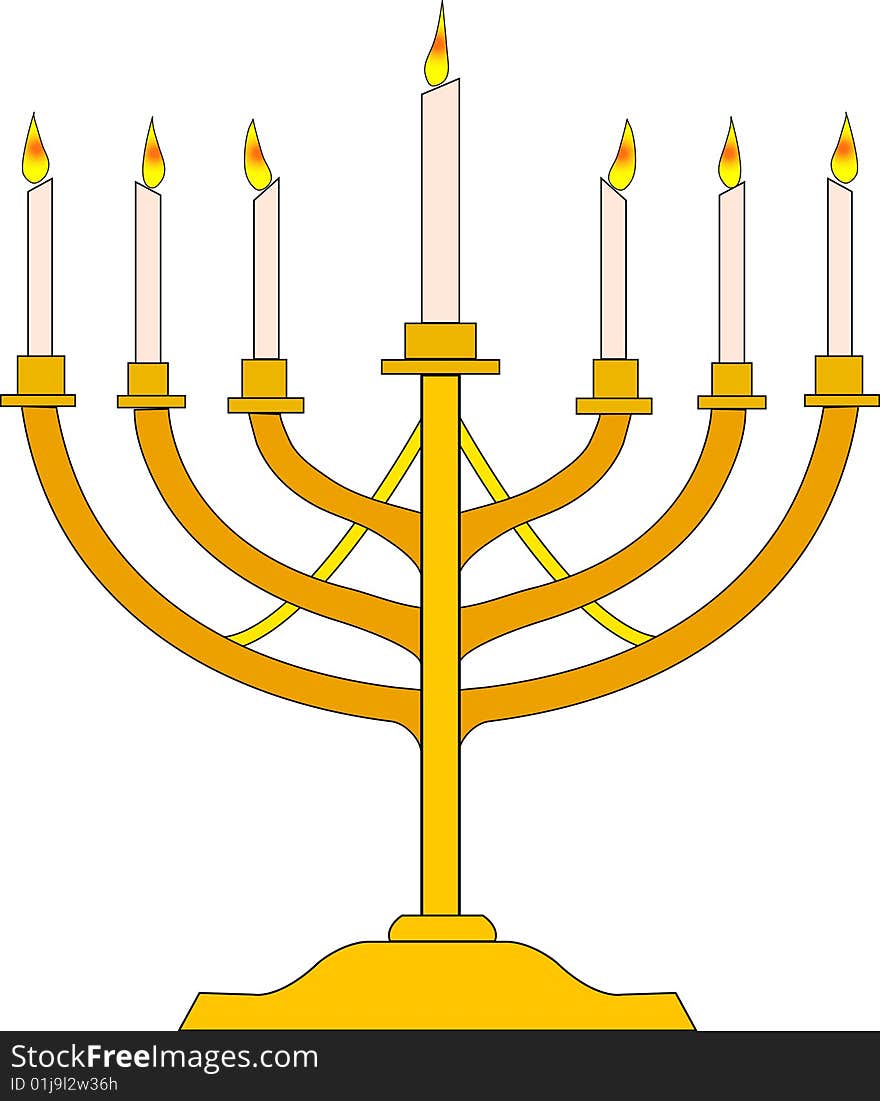 Menorah (seven-branched candelabrum) symbol. Menorah (seven-branched candelabrum) symbol.