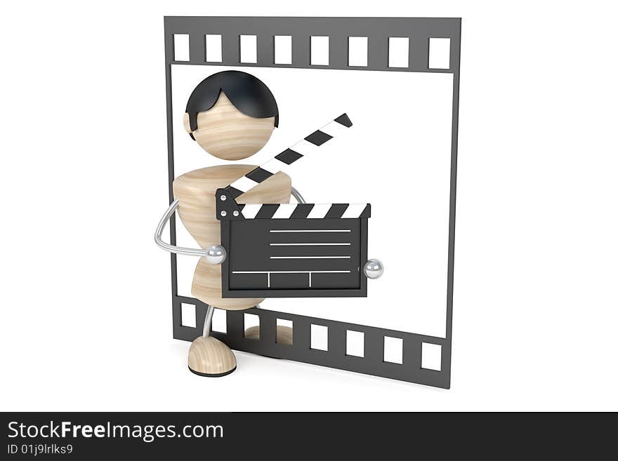 Film industry, conception in white background