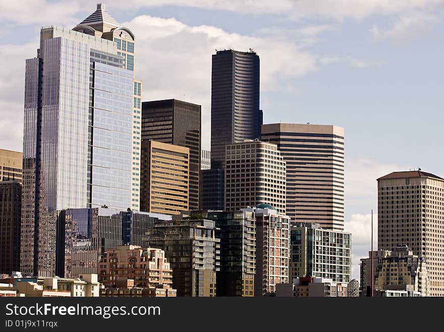 Modern Buildings of the Seattle Skyline. Modern Buildings of the Seattle Skyline