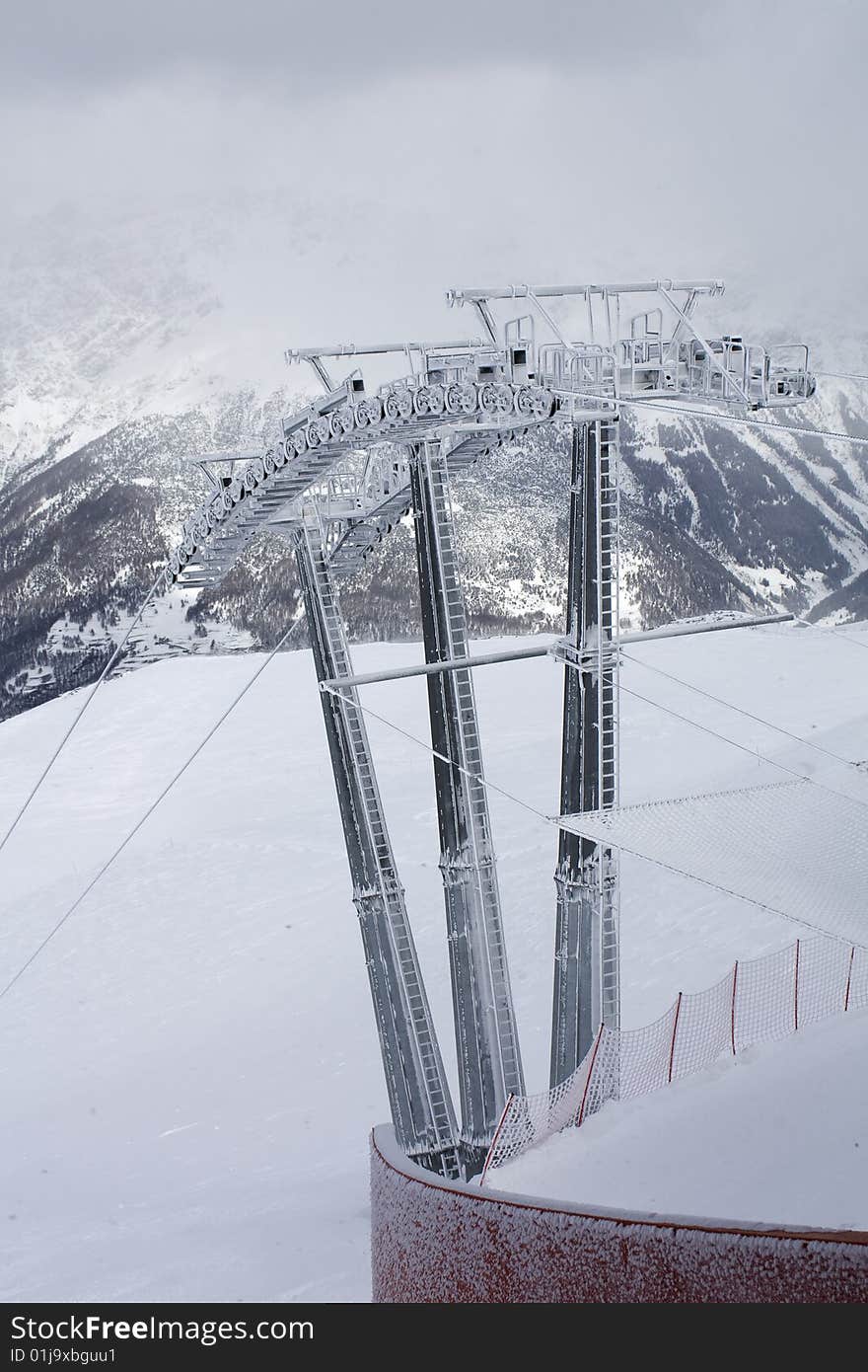 End station of ski lift in Bormio Italy