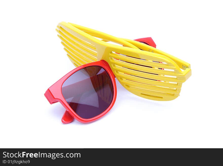 Retro style sunglasses on a white background