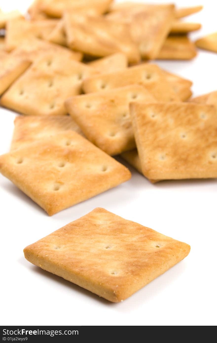 Cookie closeup on white background