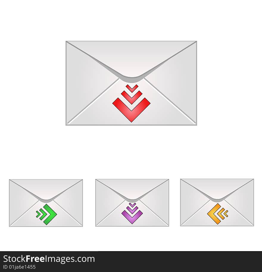 Email icons with arrows. Vector.