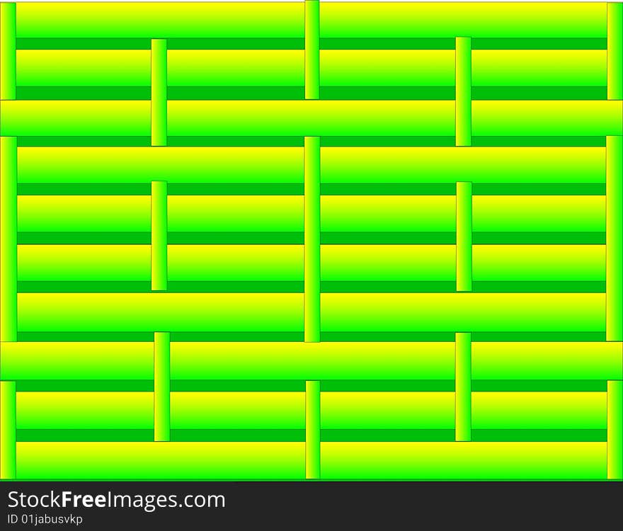 The abstract background in the green tones, reminding weaving