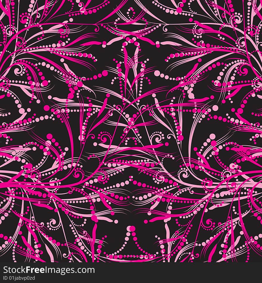 The vector illustration contains the image of pink floral pattern