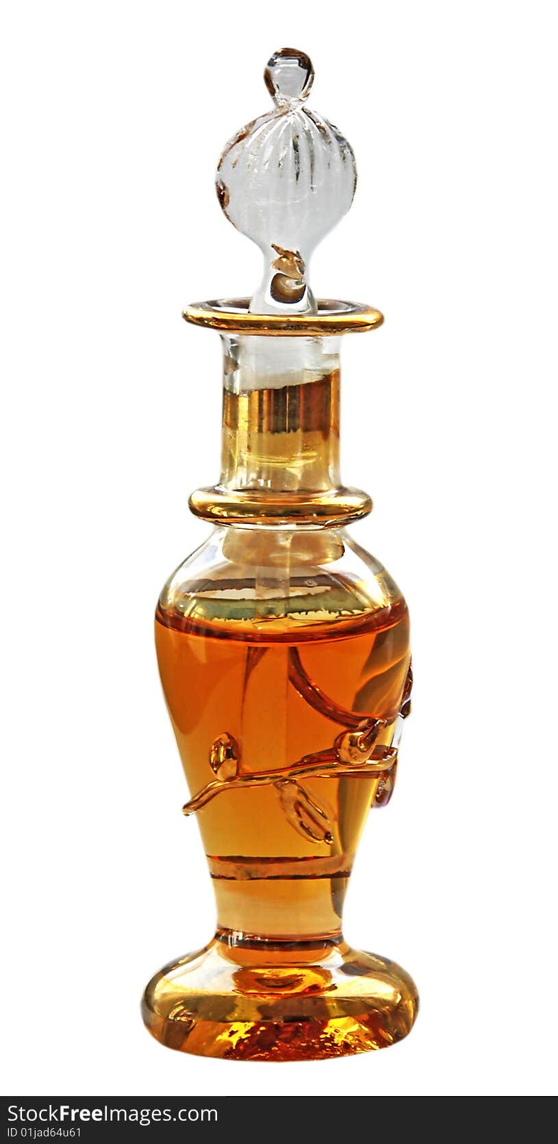 Perfume bottle over white background. Perfume bottle over white background