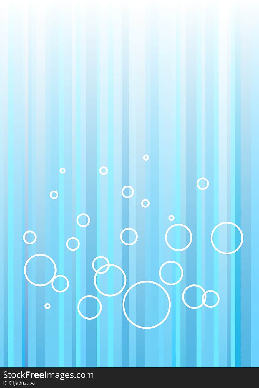 Blue Background With Stripes And Bubbles. Blue Background With Stripes And Bubbles