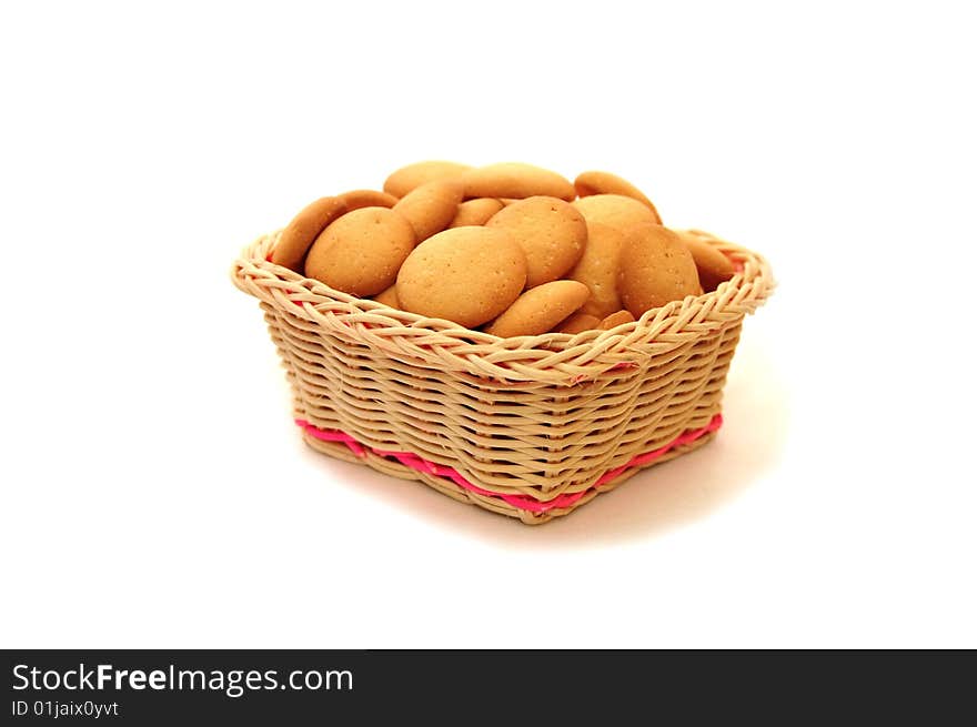 Cookies in a vase isolated white background