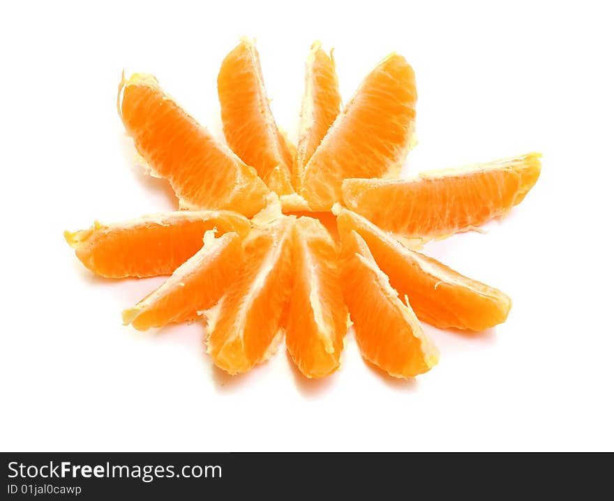 Orange healthy mandarin isolated on white background