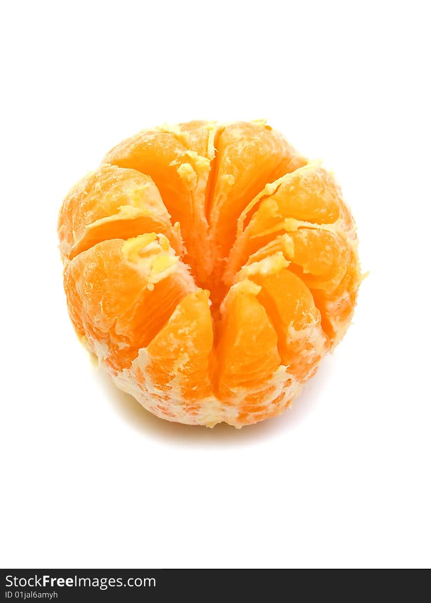 Orange healthy mandarin isolated on white background